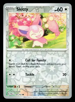 Skitty 130/162 Temporal Forces NM Reverse Holo Pokemon Card TCG - Image 1