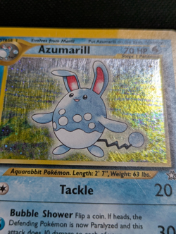 Azumarill 2/111 Neo Genesis Holo 2000 Pokemon Card MP Vintage WOTC Rare Water Ty - Image 3