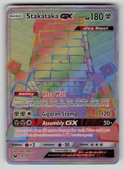 Stakataka GX 176/168 Rare Rainbow Celestial Storm Pokemon NM - Image 1