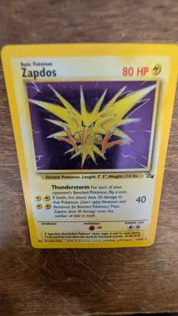 1999 Pokemon Fossil Zapdos 15/62 Holo Rare WOTC Vintage - Image 5