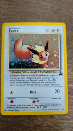 1999 Pokemon Promo Eevee Black Star Promo #11 Holo WOTC Vintage - Image 2