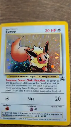 1999 Pokemon Promo Eevee Black Star Promo #11 Holo WOTC Vintage - Image 5