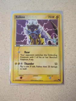 Pokemon TCG Raikou Holo Rare Card 3/17 Pop Series 2 LP/MP - Image 2