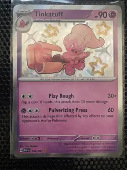 Pokemon TCG Tinkatuff Baby Shiny 166/091 Paldean Fates NM - Image 1