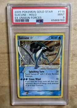 2005 Pokemon Gold Star EX Unseen Forces #115 Suicune Holo PSA 9 MINT - Image 1