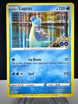 Pokemon TCG Lapras Pokemon Go 023/078 Holo Holo Rare - Image 1
