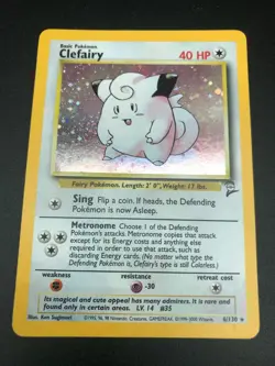 Clefairy 6/130 HOLO RARE Base Set 2 2000 Pokemon WOTC Vintage NM - Image 2