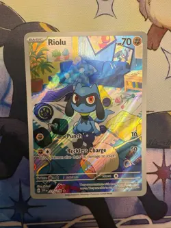 Riolu 215/198 Pokemon TCG Scarlet & Violet Base Set Illustration Rare Holo - Image 1