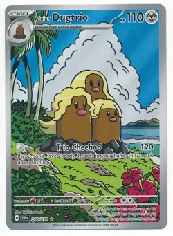2024 POKEMON SSP EN-SURGING SPARKS ILLUSTRATION RARE #208 ALOLAN DUGTRIO MINT - Image 1