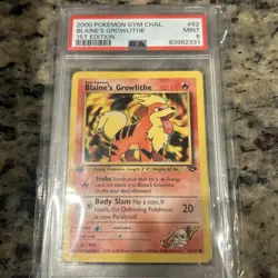 Pokemon Gym Challenge #62 - Blaine's Growlithe - Mint - 1st Edition - PSA 9 - Image 1