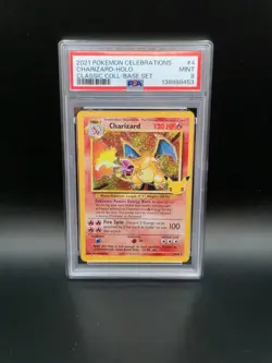 2021 Pokemon Celebrations Classic Collection Charizard 4/102 Holo PSA 9 Mint - Image 1