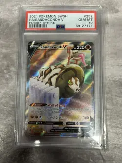 2021 POKEMON SWORD & SHIELD FUSION STRIKE #252 FULL ART/SANDACONDA V PSA 10 - Image 1