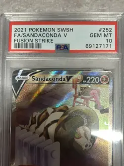 2021 POKEMON SWORD & SHIELD FUSION STRIKE #252 FULL ART/SANDACONDA V PSA 10 - Image 2