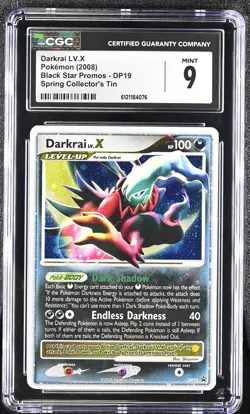 CGC 9 MINT Darkrai LV.X 2008 Black Star Promos DP19 Holo Pokemon Card - Image 1