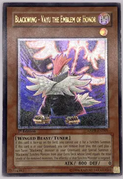 Yu-Gi-Oh! Blackwing - Vayu The Emblem Of Honor ULTIMATE RARE 1st Edition ANPR - Image 1