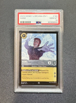 Disney Lorcana First Chapter - Hans Thirteenth in Line #180 SR - Gem Mint PSA 10 - Image 1