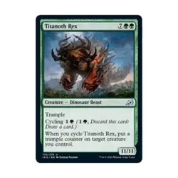 WOTC MtG Ikoria Lair of Behemoths Titanoth Rex (U) (Foil) NM - Image 1