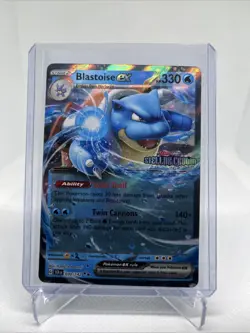 Pokemon TCG Blastoise ex Double Rare Holo Stellar Crown Stamped Promo 030/142 NM - Image 1