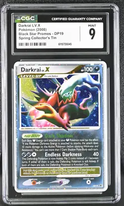 CGC 9 MINT Darkrai LV.X 2008 Black Star Promos DP19 Holo Pokemon Card - Image 1