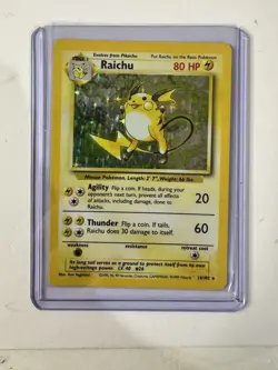 Pokemon TCG Raichu Base Set Holo Rare Card 14/102 - Image 1
