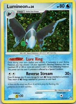 Lumineon - 11/123 - Pokemon Mysterious Treasures Holo Card LP - Image 1