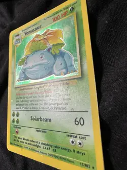 Venusaur 15/102 Holo Rare 100 HP Base Set English Pokemon Card - Image 3