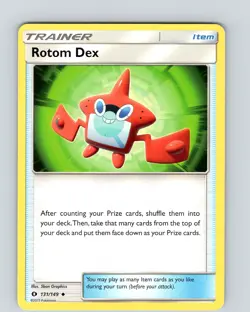 Pokemon TCG Rotom Dex S&M Base Set 131/149 Regular Uncommon Card Played LP - Image 1