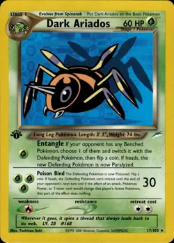 Pokemon TCG Card WOTC Vintage Wizards 1st Edition Dark Ariados Neo Destiny 017/ - Image 1
