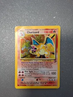 Charizard 4/130 Base Set 2 Holo 1999 Pokemon Card HP Played Crease Vintage WOTC - Image 2