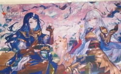 MTG Wandering Emperor cherry blossoms viewing Playmat 1 day shipping - Image 5