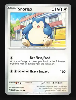 Snorlax 136/167 Twilight Masquerade English Pokemon Card TCG - Image 1