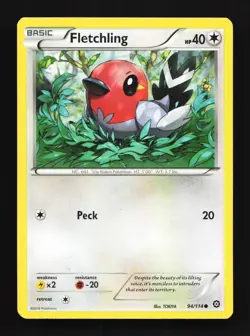 Fletchling 94/114 LP Steam Siege English Pokemon Card TCG - Image 1