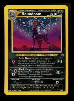 Houndoom 8/64 Neo Revelation 2000 Holo Rare SWIRL WOTC Pokemon Card TCG - Image 1