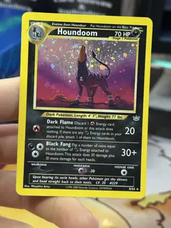 Houndoom 8/64 Neo Revelation 2000 Holo Rare SWIRL WOTC Pokemon Card TCG - Image 3