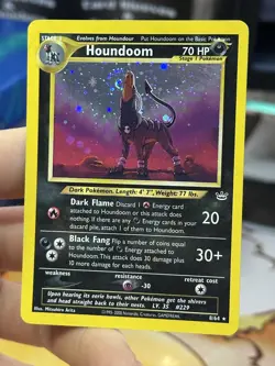 Houndoom 8/64 Neo Revelation 2000 Holo Rare SWIRL WOTC Pokemon Card TCG - Image 4
