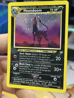 Houndoom 8/64 Neo Revelation 2000 Holo Rare SWIRL WOTC Pokemon Card TCG - Image 5