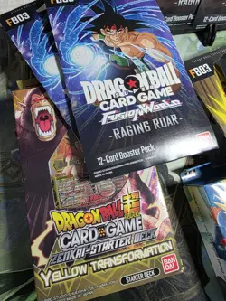 DBZ Super Card Game Lot X8 Sleeved Packs Raging Roar W/ 3 Zenkai Starter Decks - Image 4
