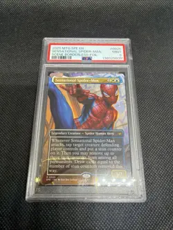 2025 MTG MARVEL SPIDER-MAN ETERNAL BORDERLESS-FOIL SENSATIONAL SPIDER-MAN PSA 9 - Image 1