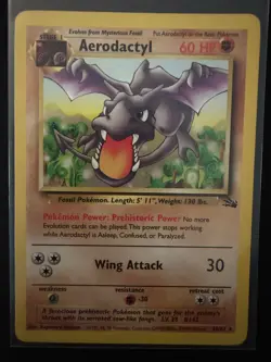 Pokemon TCG Aerodactyl 16/62 Non-Holo Rare Fossil 1999 WOTC Vintage Card - Image 1