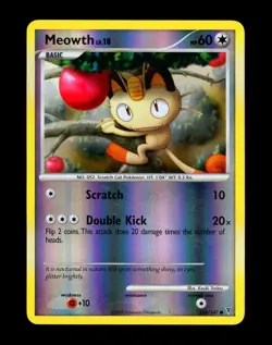 2009 Pokemon MEOWTH Supreme Victors Set REVERSE HOLO Foil Platinum Card 114/147 - Image 1