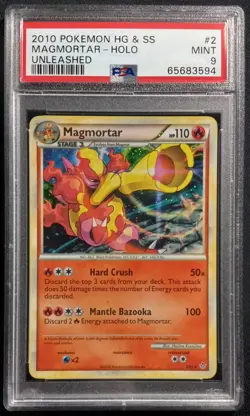 PSA 9 Mint Pokemon Magmortar Unleashed Holo 2/95 - Image 1