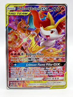 Charizard & Braixen GX SM230 - Sun & Moon Black Star Promo Alt Art Pokemon - NM - Image 1