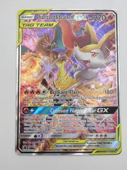 Charizard & Braixen GX SM230 - Sun & Moon Black Star Promo Alt Art Pokemon - NM - Image 2