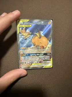 Pokemon Raichu & Alolan Raichu GX Ultra Rare Full Art Holo 221/236 SM-Unified M… - Image 1