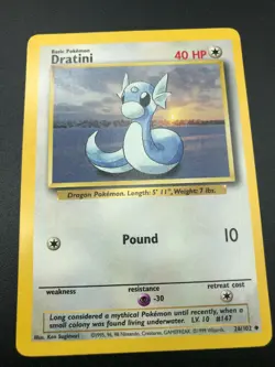 Dratini 26/102 Base Set Unlimited Pokemon 1999 WOTC NM - Image 1