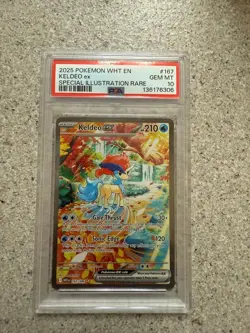2025 POKEMON WHT EN-WHITE FLARE SPECIAL ILLUSTRATION RARE #167 KELDEO EX PSA 10 - Image 1