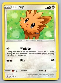 Pokemon TCG SM Base Set Lillipup 103/149 - Image 1