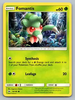 Pokemon TCG SM Base Set Fomantis 14/149 - Image 1
