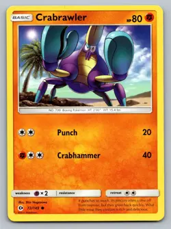 Pokemon TCG SM Base Set Crabrawler 72/149 - Image 1