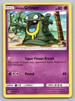 Pokemon TCG SM Base Set Alolan Grimer 57/149 - Image 1
